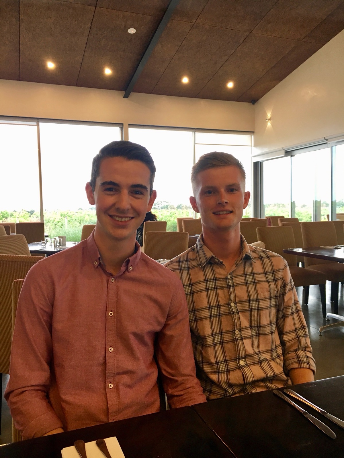 Lach and Bryce at dinner in 2017, when they first started dating